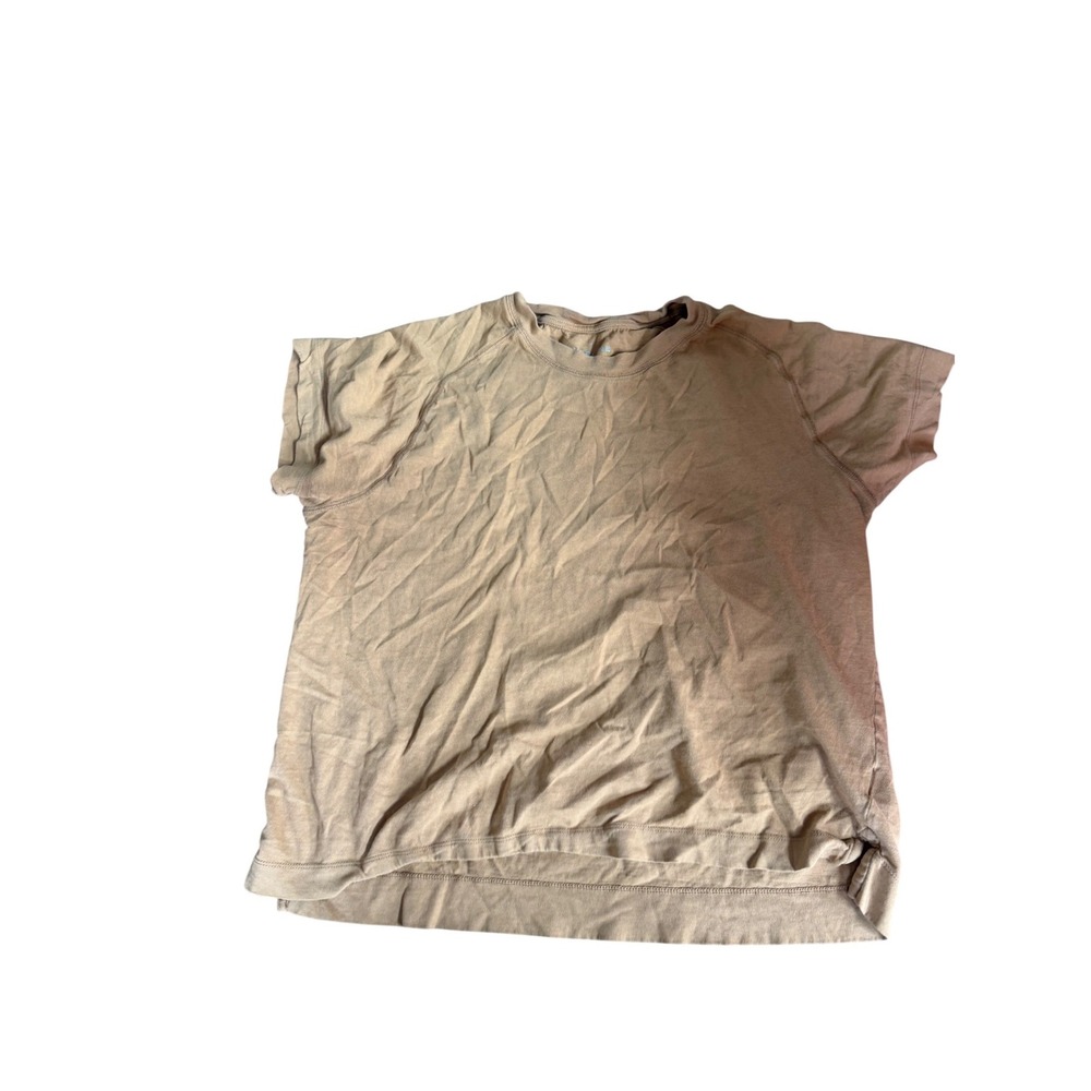 Everlane Womens Organic Cotton Boxy Crew Neck T-Shirt Tan Ochre Size M